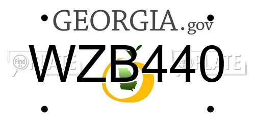 WZB440 Georgia License Plate