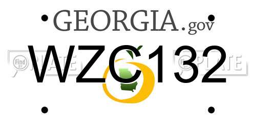 WZC132 Georgia License Plate