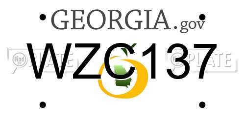 WZC137 Georgia License Plate