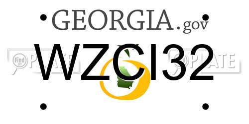 WZCI32 Georgia License Plate