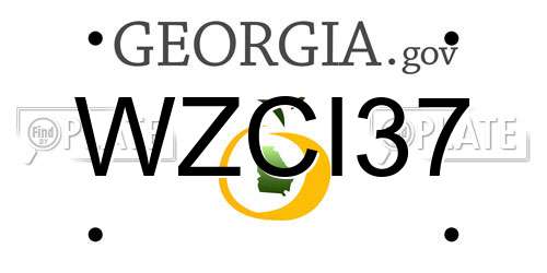 WZCI37 Georgia License Plate