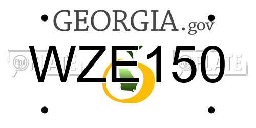 WZE150 Georgia License Plate