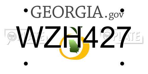 WZH427 Georgia License Plate