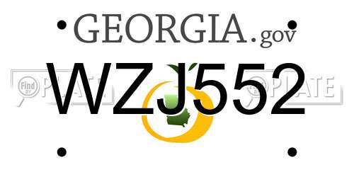 WZJ552 Georgia License Plate