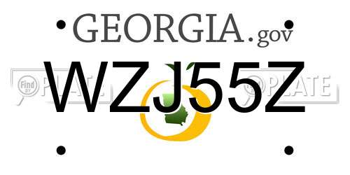 WZJ55Z Georgia License Plate