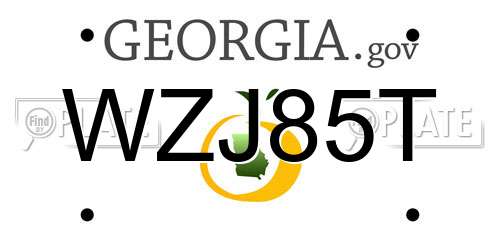 WZJ85T Georgia License Plate