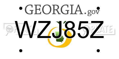 WZJ85Z Georgia License Plate