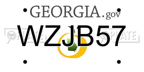 WZJB57 Georgia License Plate