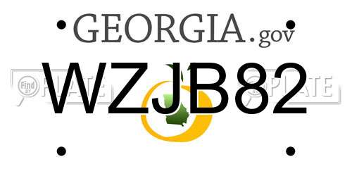 WZJB82 Georgia License Plate