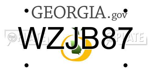 WZJB87 Georgia License Plate