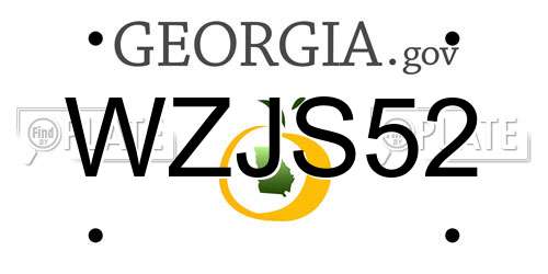 WZJS52 Georgia License Plate