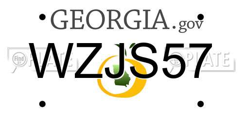 WZJS57 Georgia License Plate