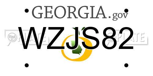 WZJS82 Georgia License Plate
