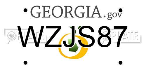 WZJS87 Georgia License Plate