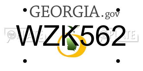 WZK562 Georgia License Plate