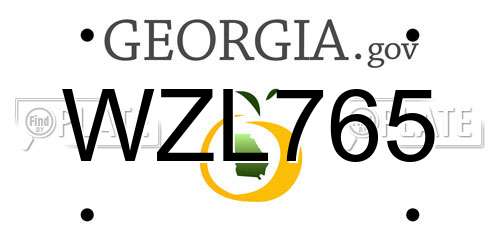 WZL765 Georgia License Plate