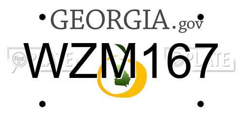 WZM167 Georgia License Plate
