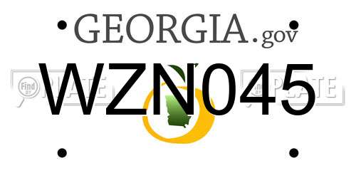 WZN045 Georgia License Plate