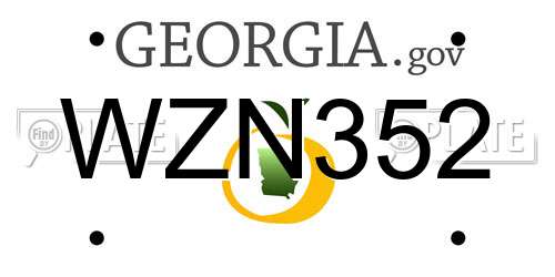WZN352 Georgia License Plate