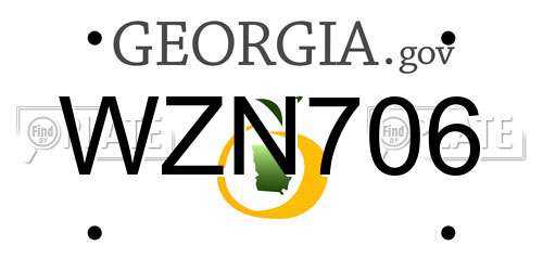 WZN706 Georgia License Plate