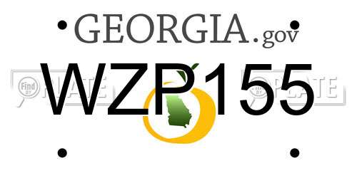 WZP155 Georgia License Plate
