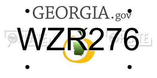 WZR276 Georgia License Plate