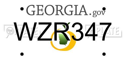 WZR347 Georgia License Plate