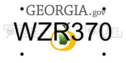 WZR370 Georgia License Plate