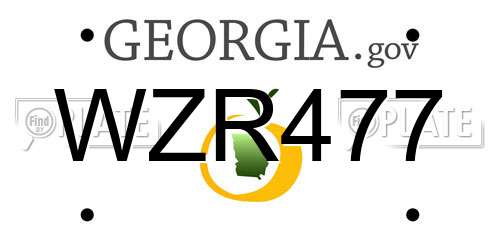 WZR477 Georgia License Plate