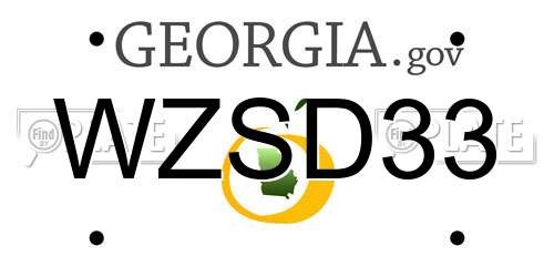 WZSD33 Georgia License Plate