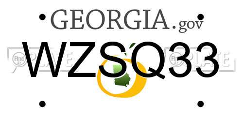 WZSQ33 Georgia License Plate
