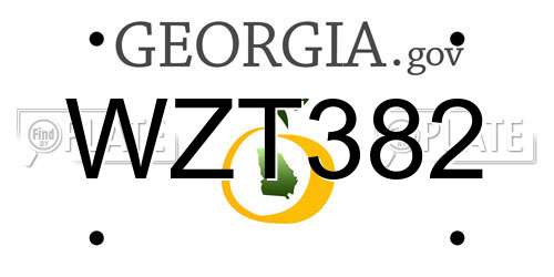 WZT382 Georgia License Plate