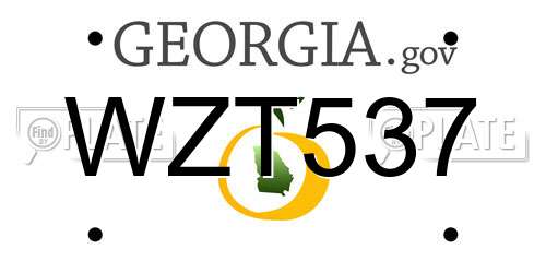 WZT537 Georgia License Plate