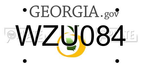WZU084 Georgia License Plate