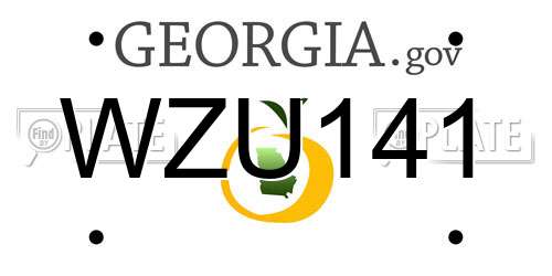 WZU141 Georgia License Plate