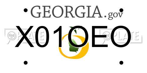 X01OEO Georgia License Plate