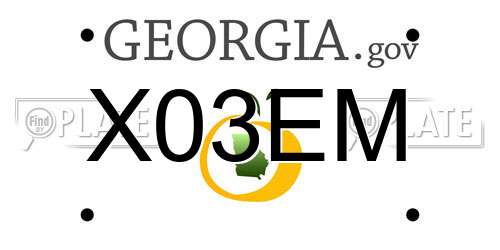 X03EM Georgia License Plate