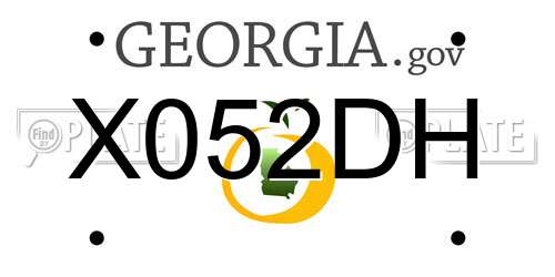 X052DH Georgia License Plate