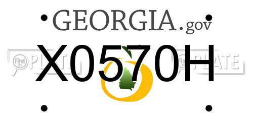 X0570H Georgia License Plate