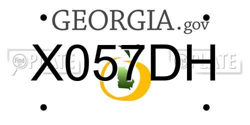 X057DH Georgia License Plate