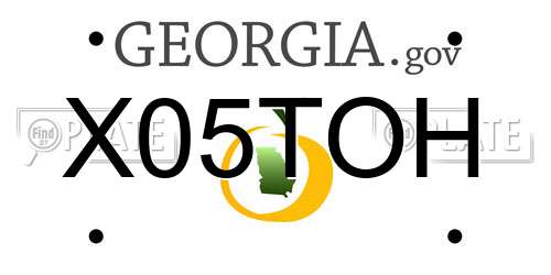 X05TOH Georgia License Plate