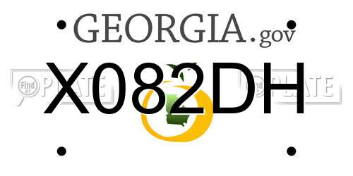 X082DH Georgia License Plate