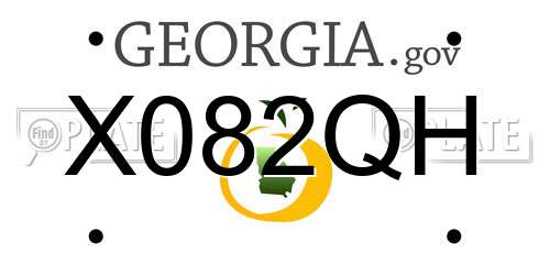 X082QH Georgia License Plate