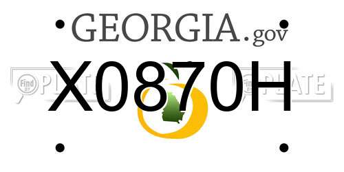 X0870H Georgia License Plate