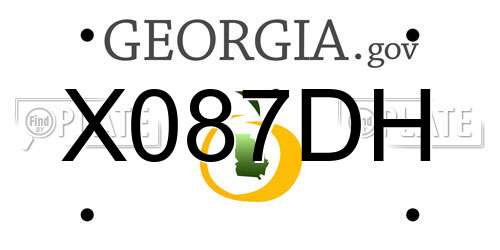 X087DH Georgia License Plate