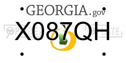 X087QH Georgia License Plate