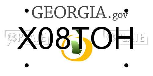 X08TOH Georgia License Plate