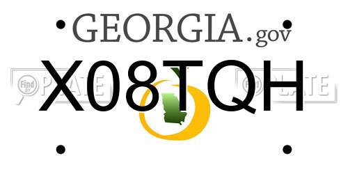 X08TQH Georgia License Plate