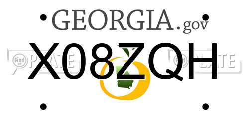 X08ZQH Georgia License Plate