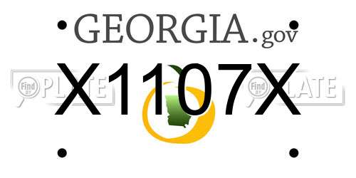 X1107X Georgia License Plate